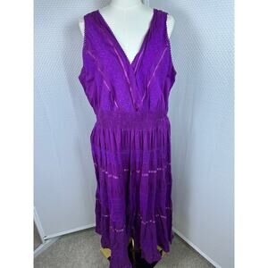 Magic Maxi Dress Women 1X Plus Size Purple Whimsical Fairy Feminine Boho